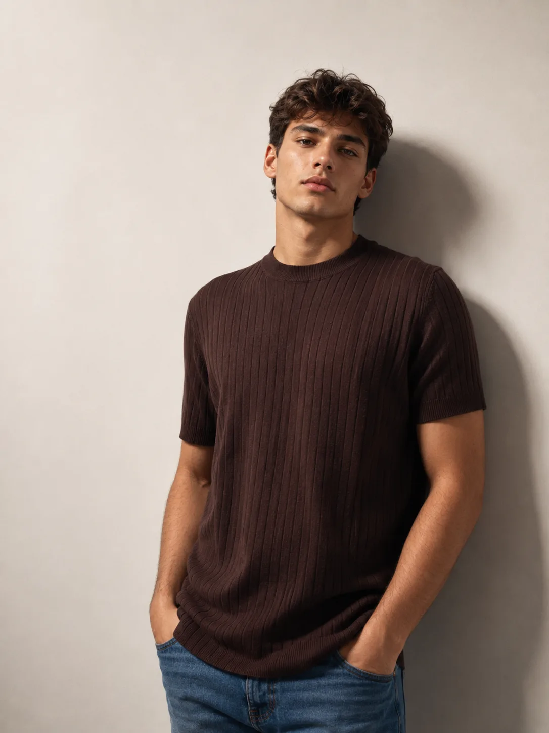 Camiseta oversize texturizada manga corta