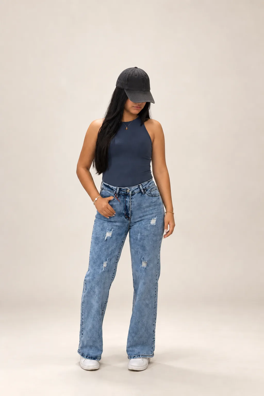Salvaje jeans wide leg en azul claro