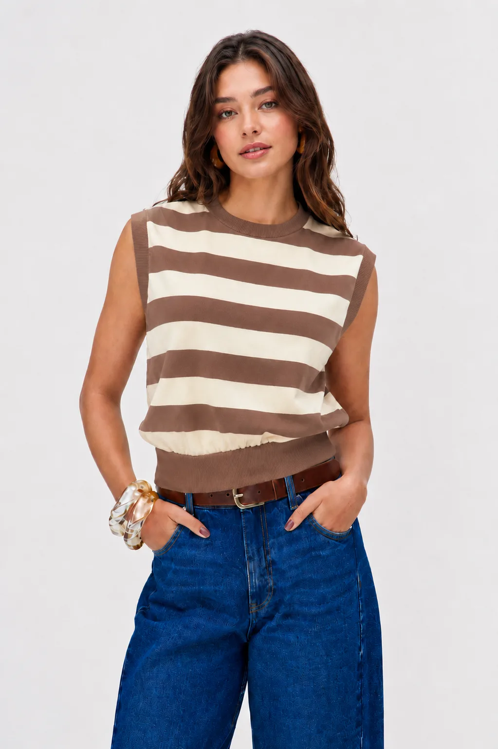 Blusa rayas sin mangas