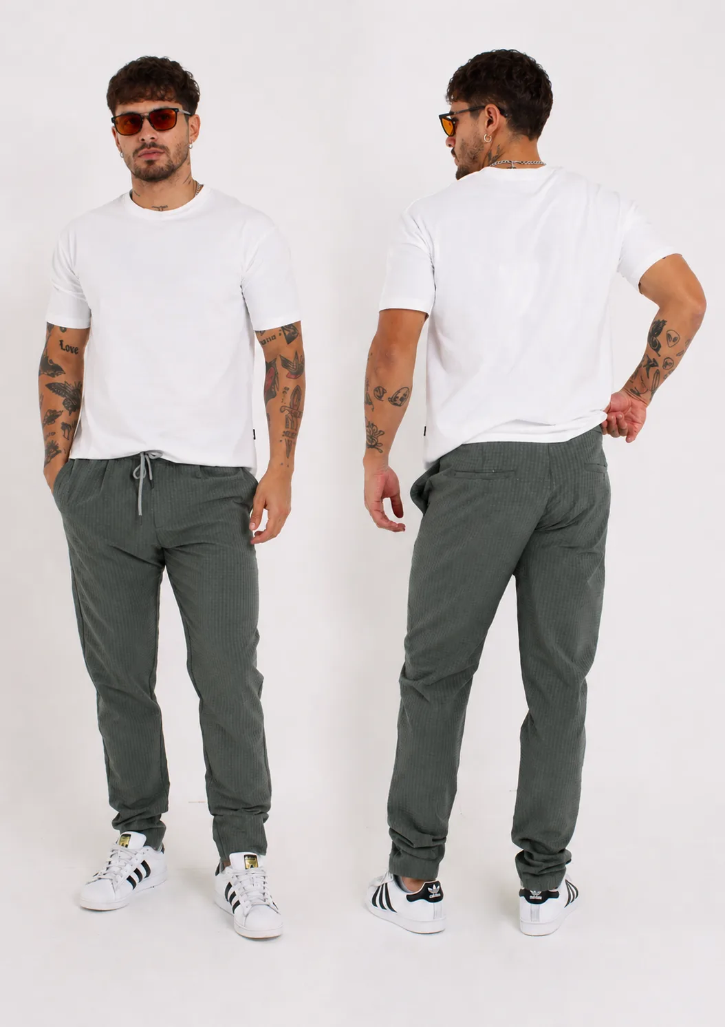 Pantalón jogger Redox textura microcuadros