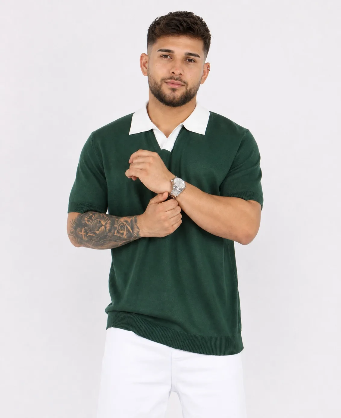 Polo tejido bicolor