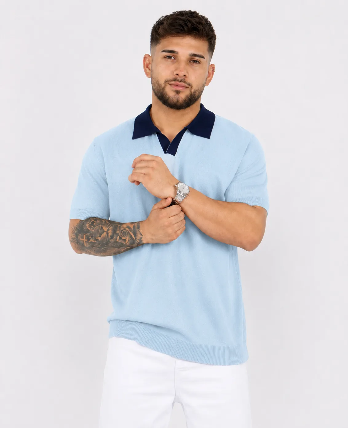 Polo tejido bicolor