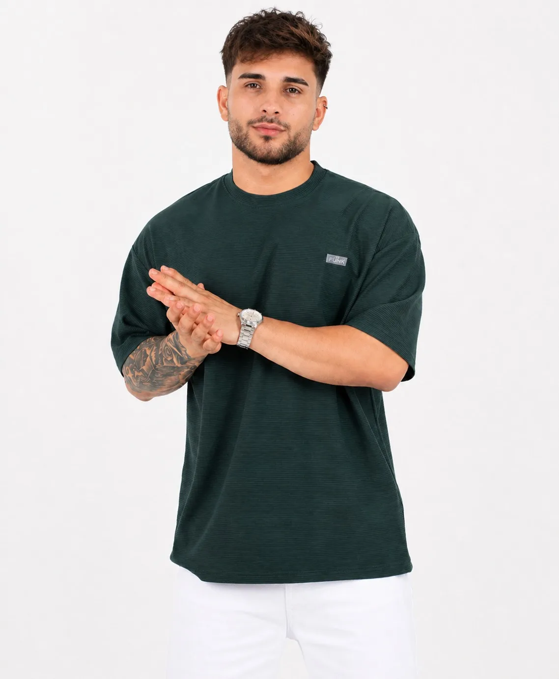 Camiseta oversize texturizada manga corta