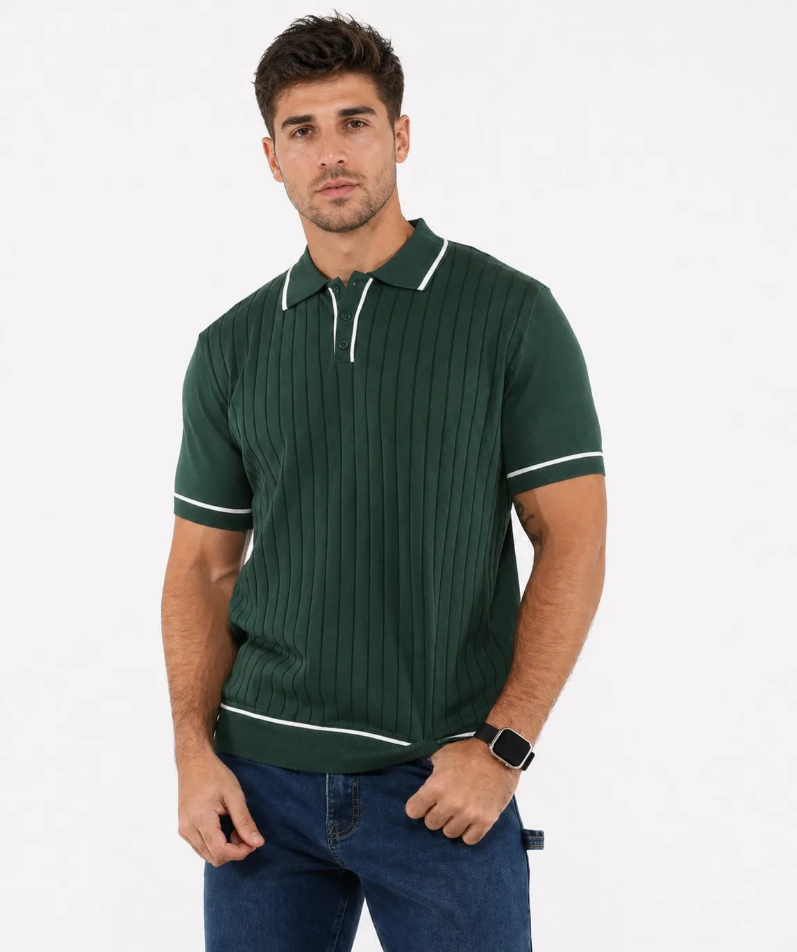 Polo tejido texturizado