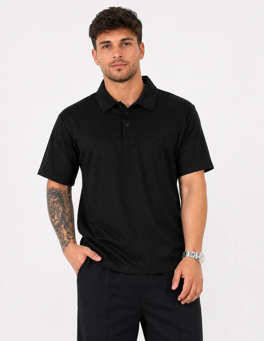 Polo oversize básico stretch